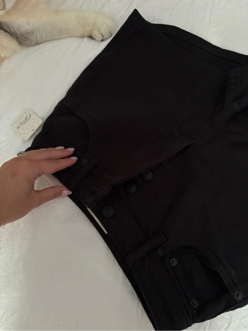 We The Free Black High-Rise Denim Shorts
